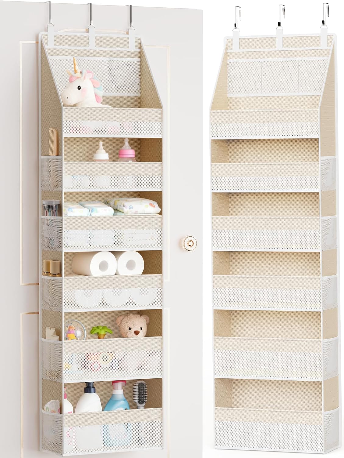 Cream Over-the-Door Nursery Organizer with 9 Pockets