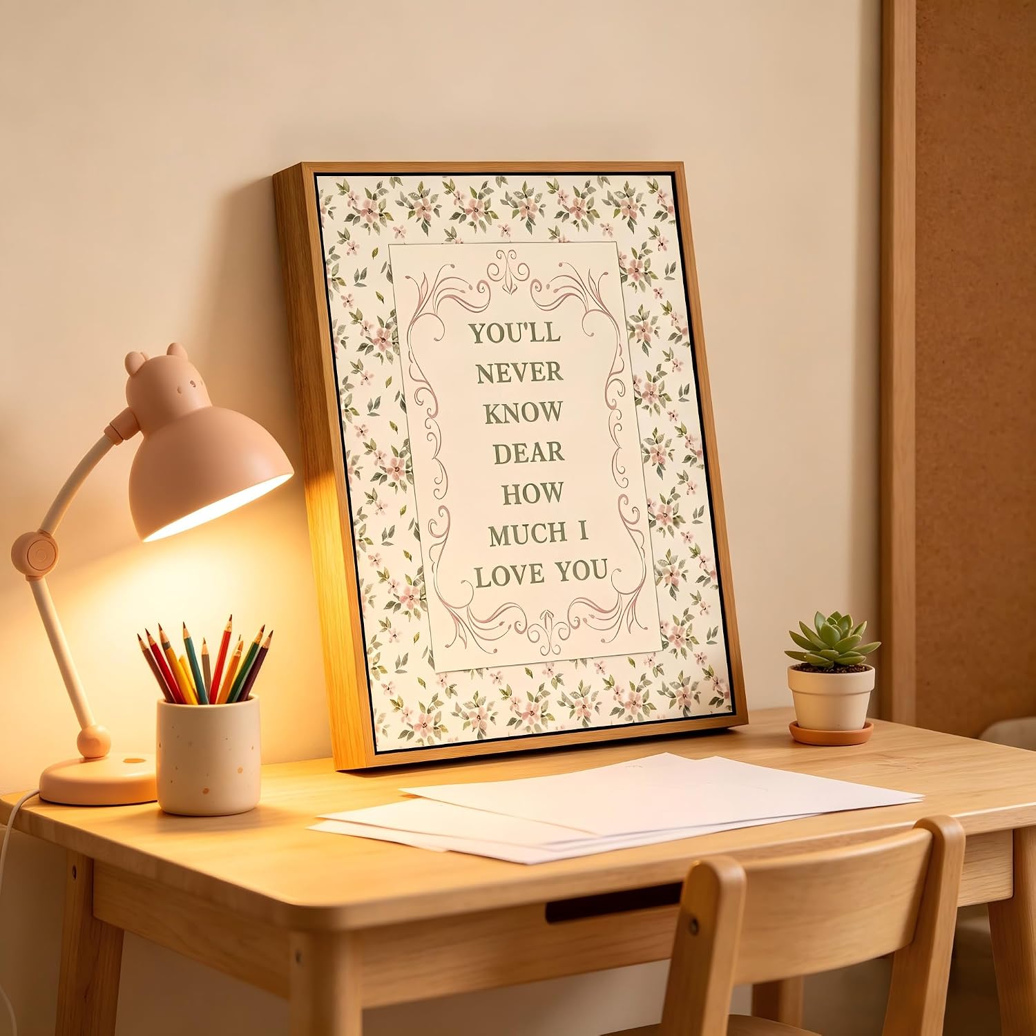 Floral Nursery Quote Canvas Art - Hình 4