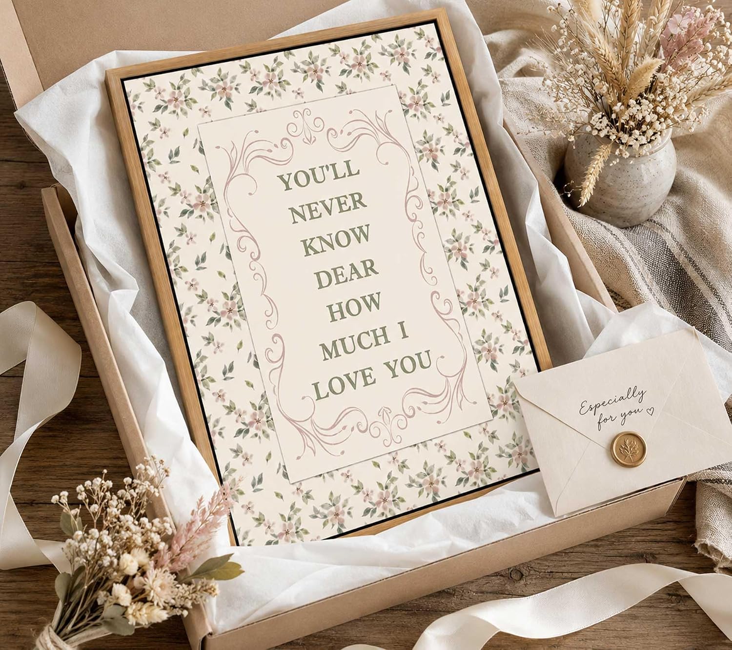 Floral Nursery Quote Canvas Art - Hình 6