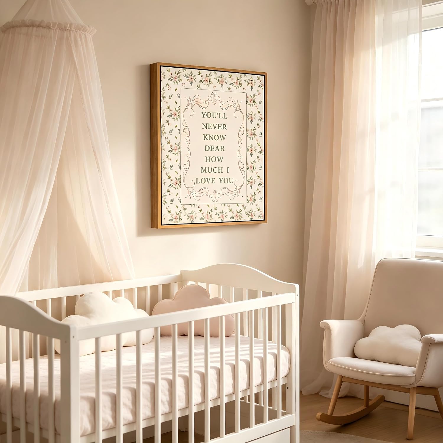 Floral Nursery Quote Canvas Art - Hình 3