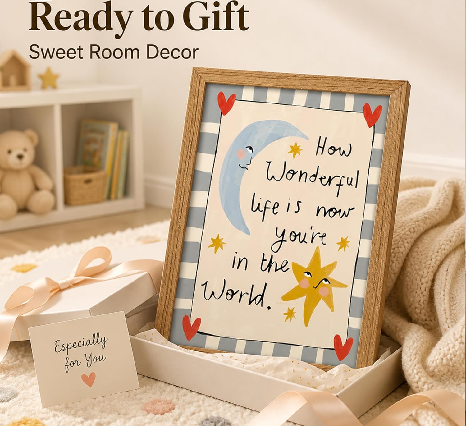 Nursery Moon Star Quote Art Print - Hình 5