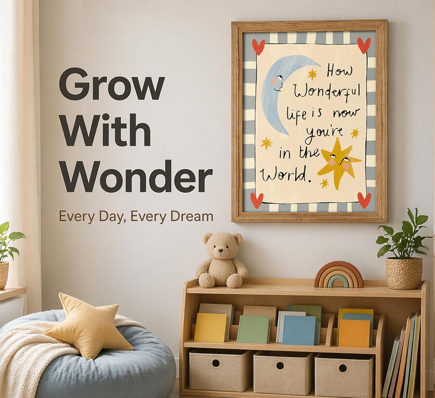Nursery Moon Star Quote Art Print - Hình 6