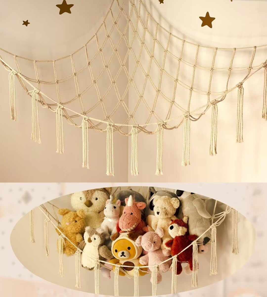 Boho Macrame Stuffed Animal Hammock