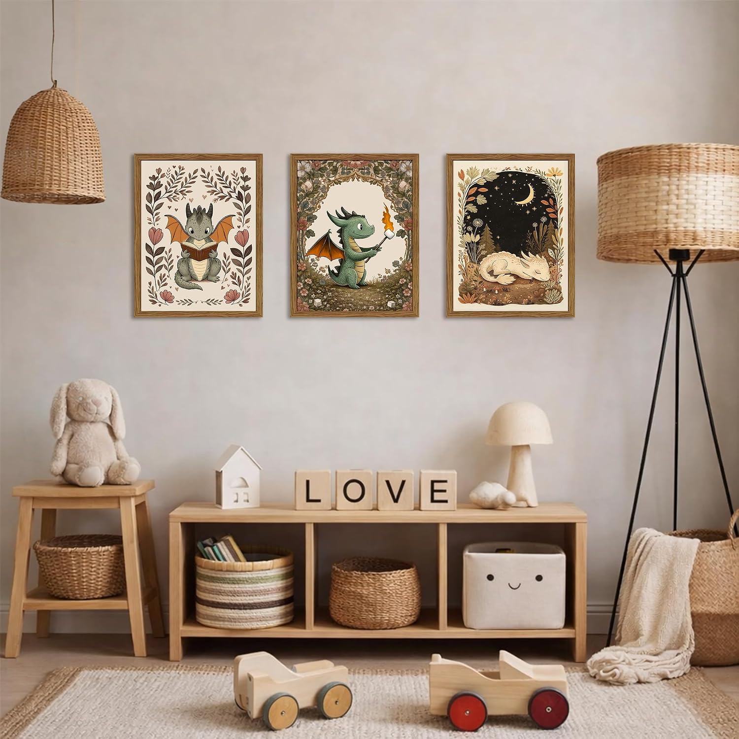 Charming Dragon Nursery Wall Art Prints - Hình 4