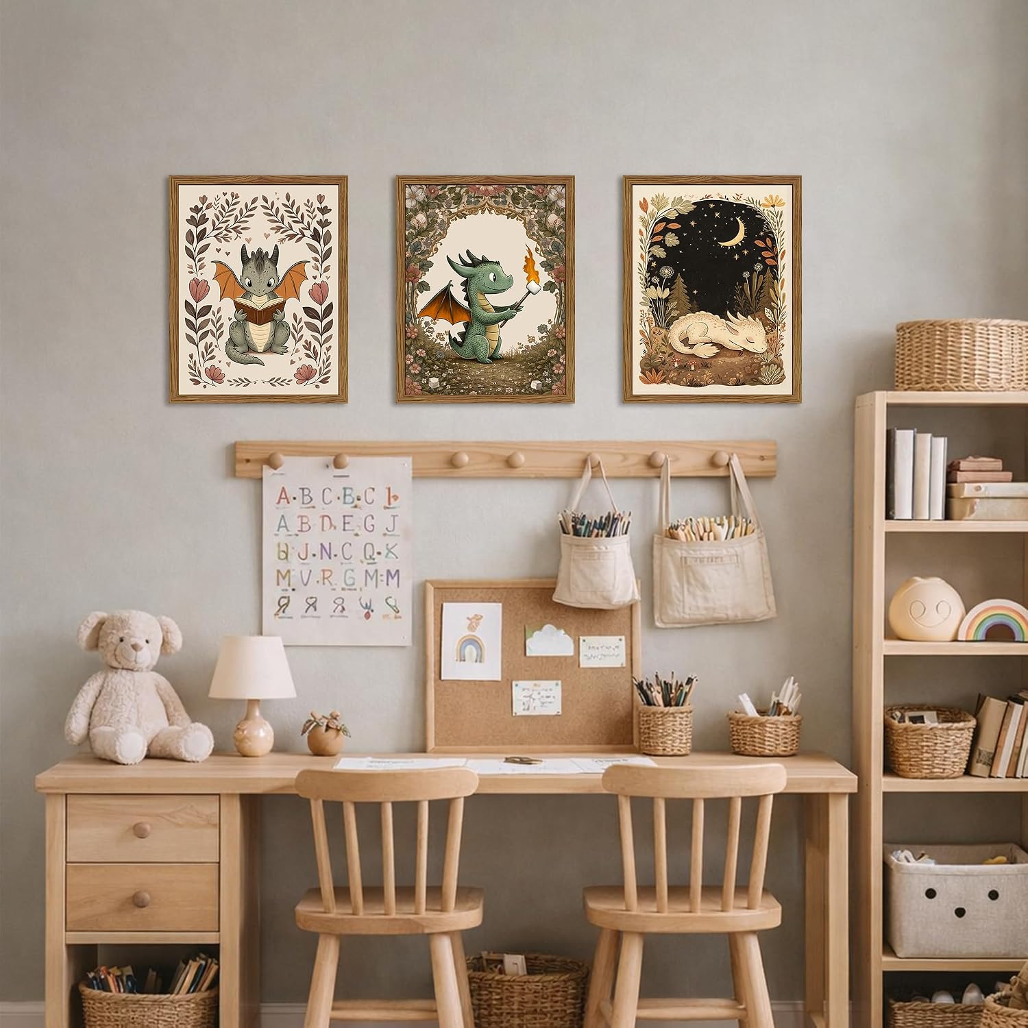 Charming Dragon Nursery Wall Art Prints - Hình 8