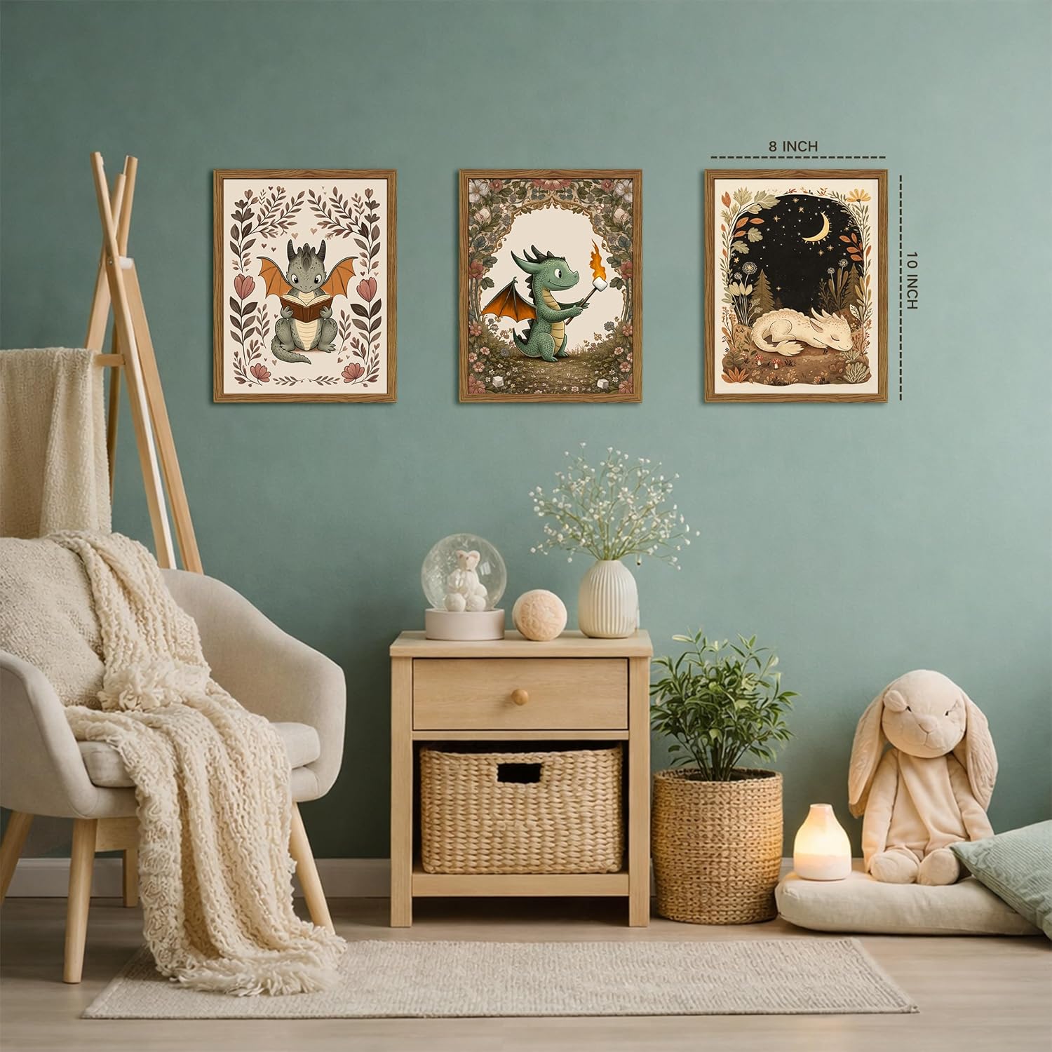 Charming Dragon Nursery Wall Art Prints - Hình 6