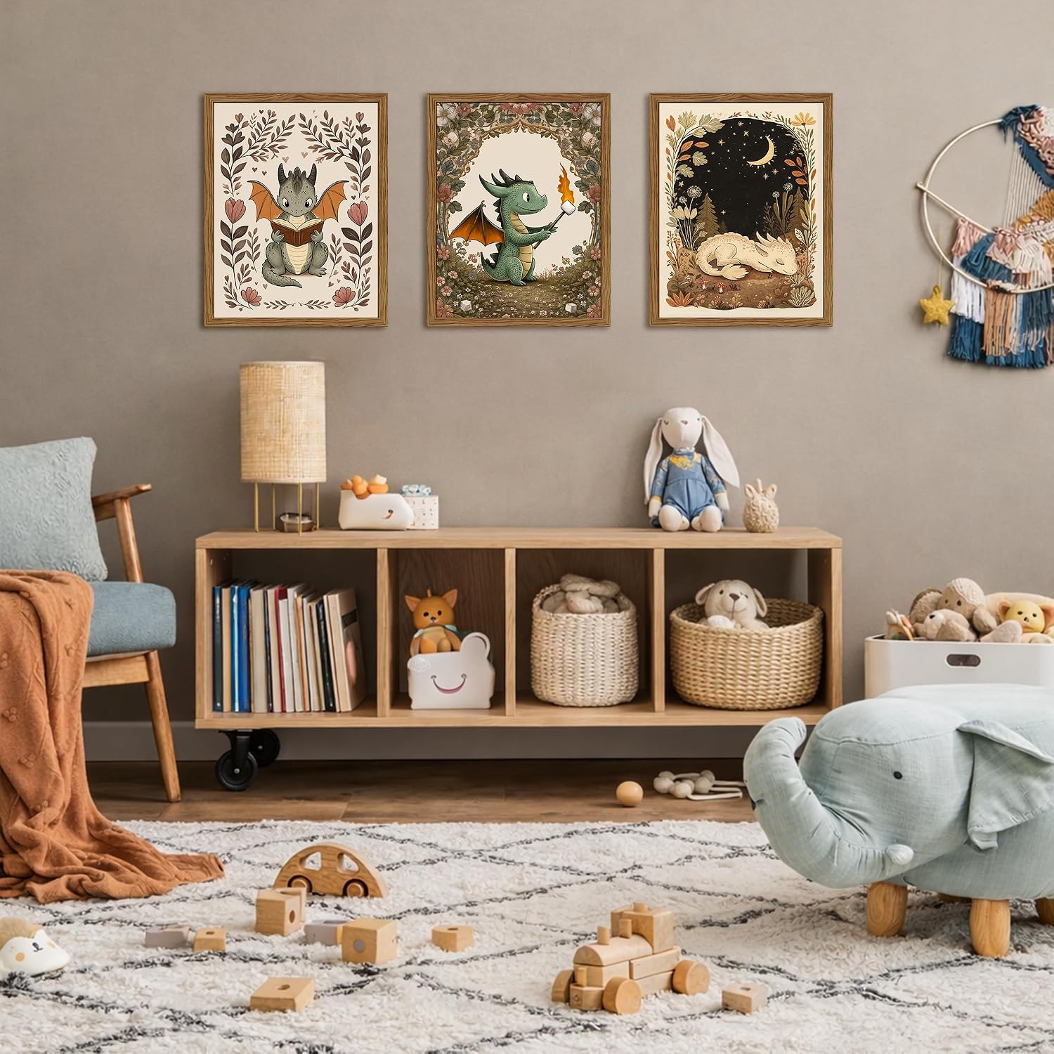 Charming Dragon Nursery Wall Art Prints - Hình 2